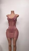 Rose pink dress with rhinestones