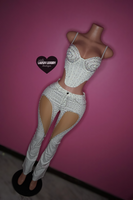 “Vaquerita at heart” all white bling denim crop top & pant set