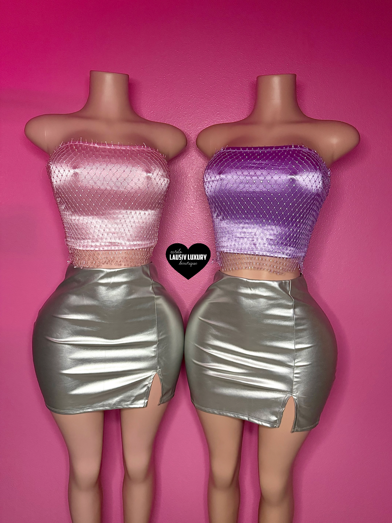 “Sweetie” bling tube crop top