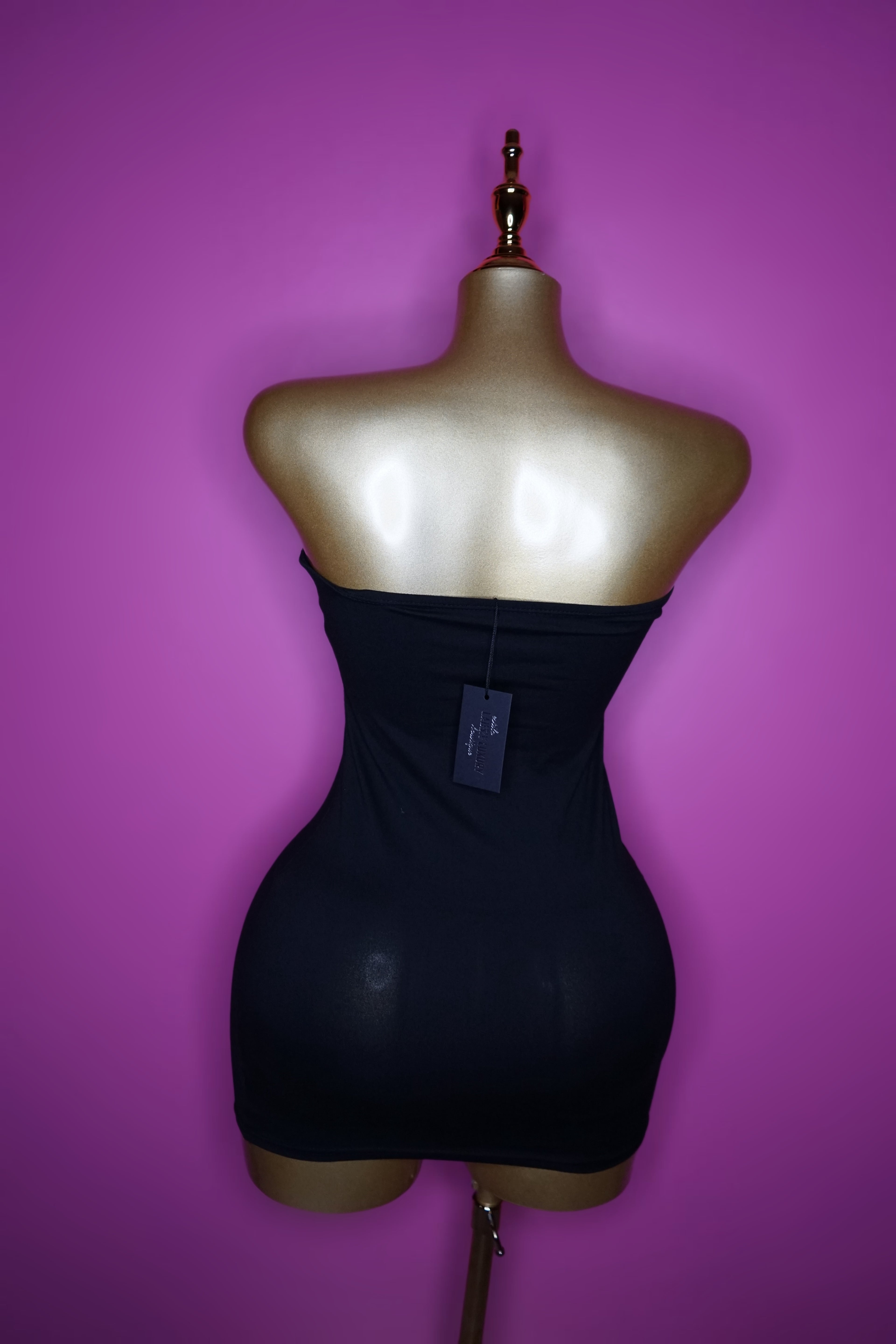 Black classic stretch mini dress