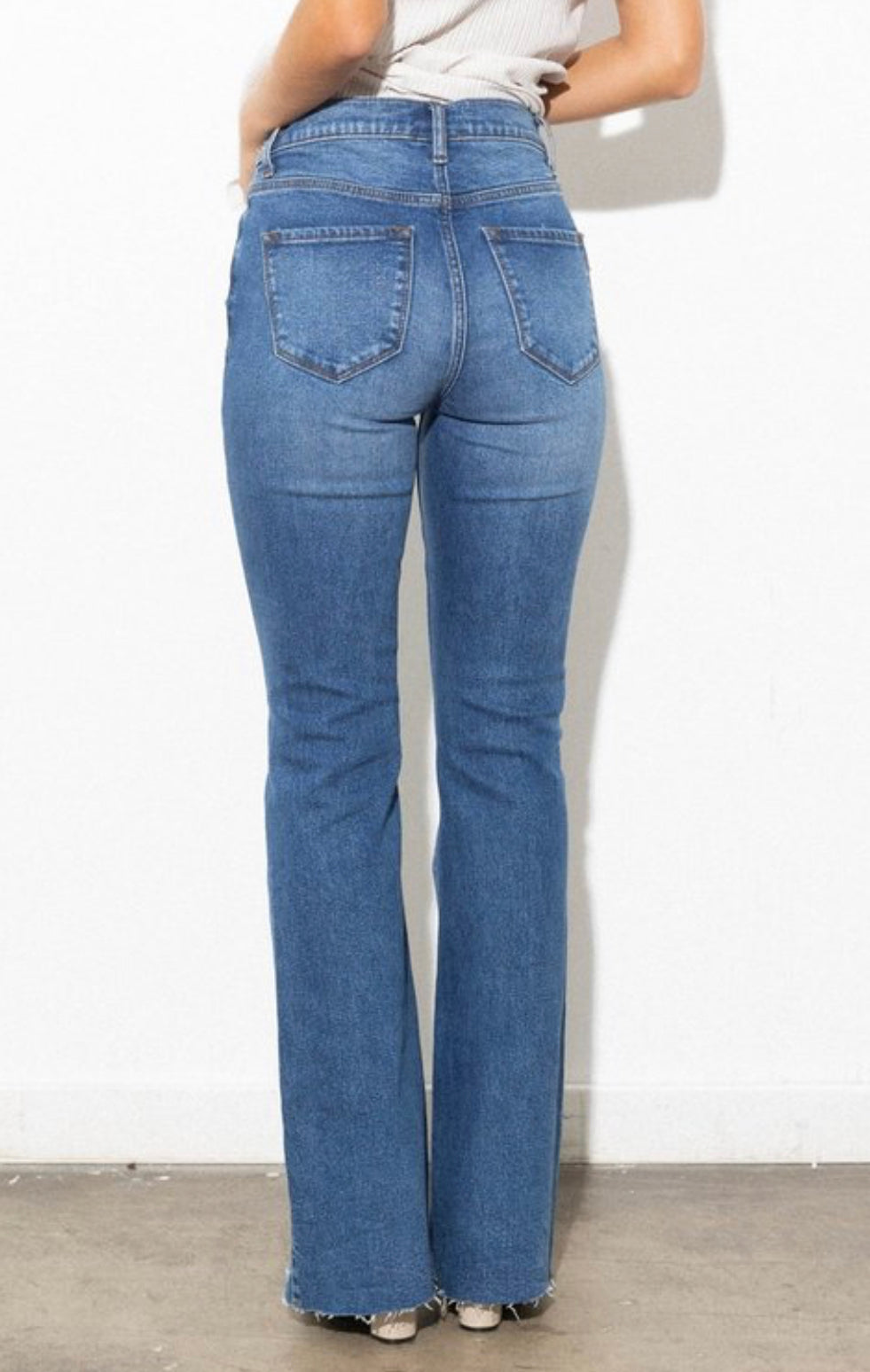 Hight button wide leg jeans