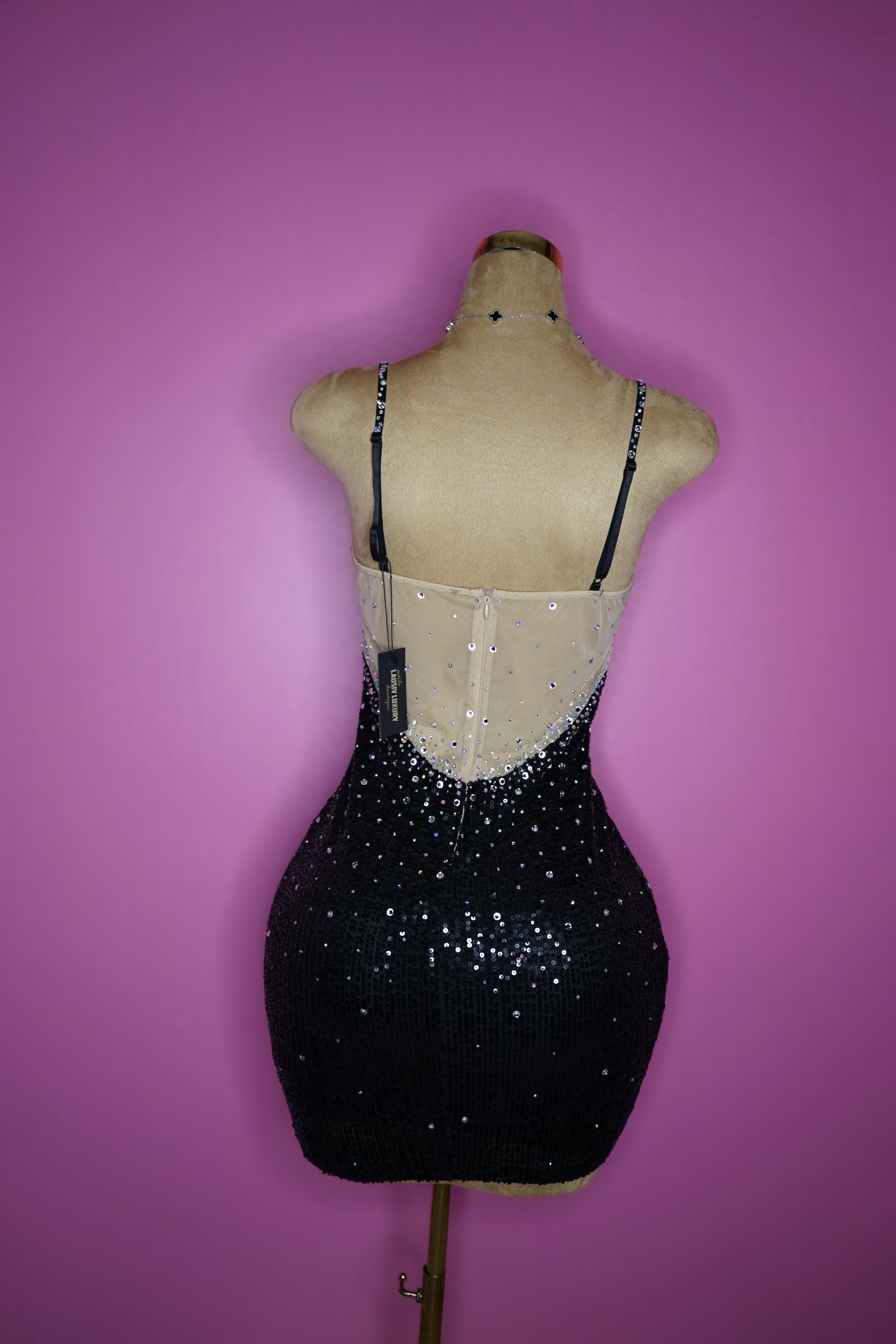Black bling bodycon dress