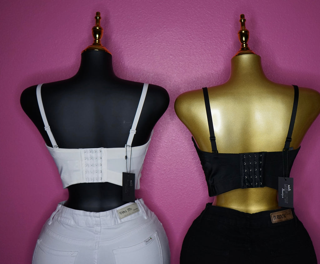 Large gem bling cropped corset top