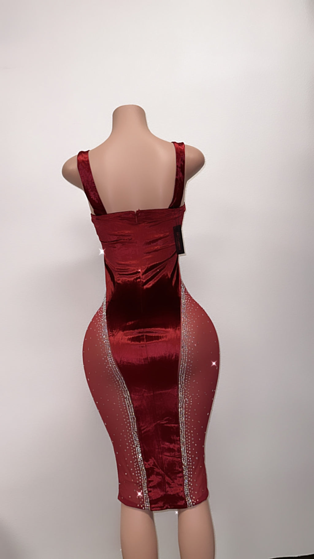 Velour burgundy bling dress