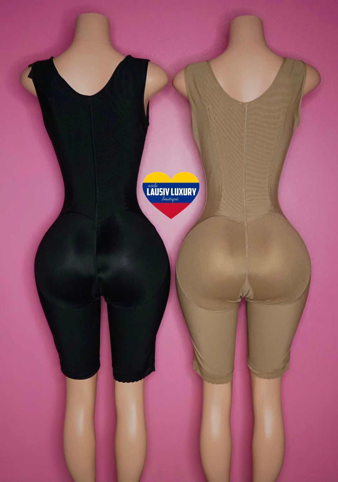 full body “Hourglass” knee length Colombian faja with bars