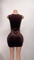 Brown corset style lace dress