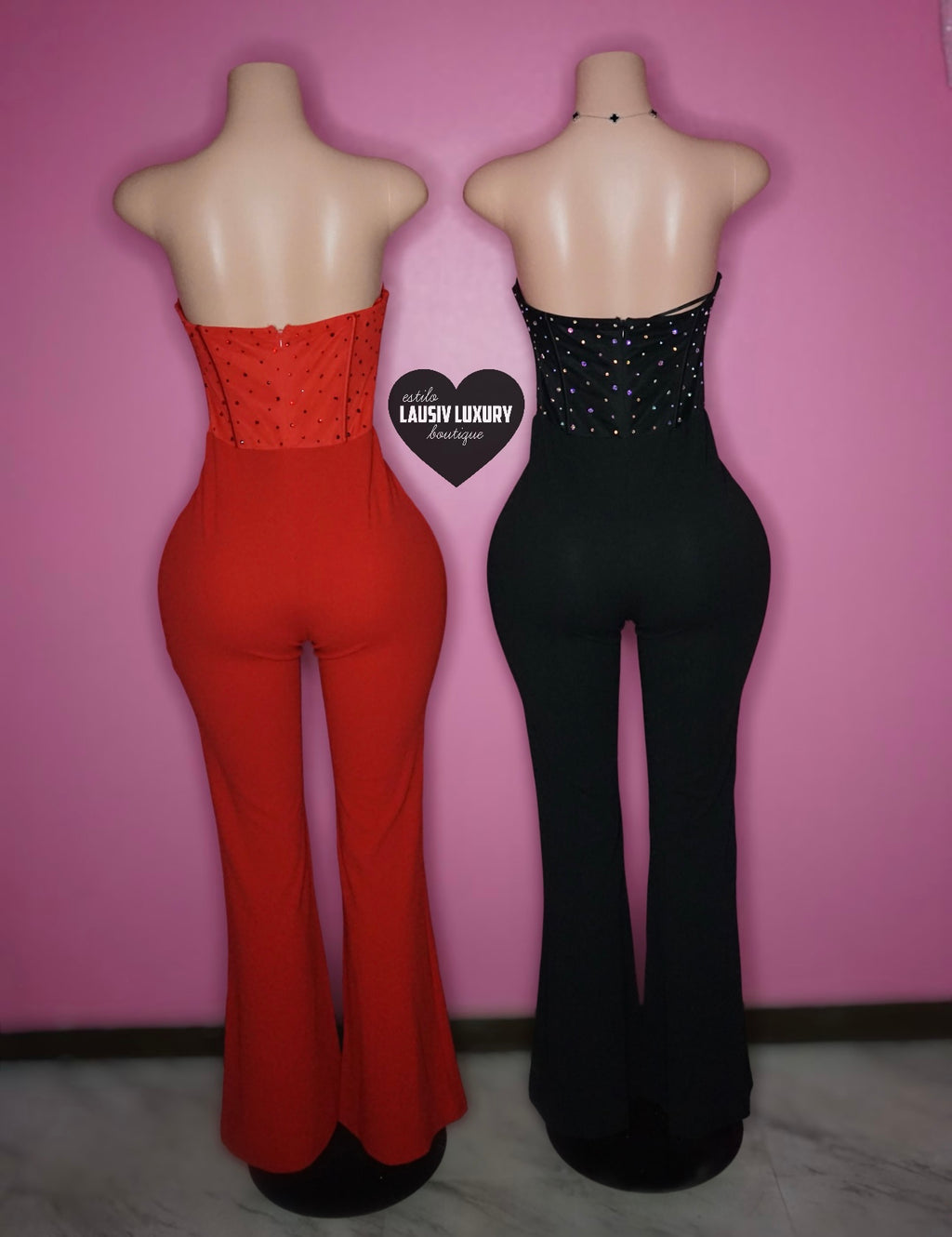 “Baddie Fina” corset style bling jumpsuit 1 piece