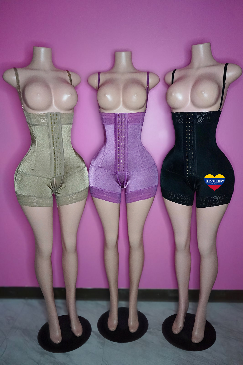 14kt Gold Luxury Hourglass Faja Colombiana with bars & removable straps/ strapless