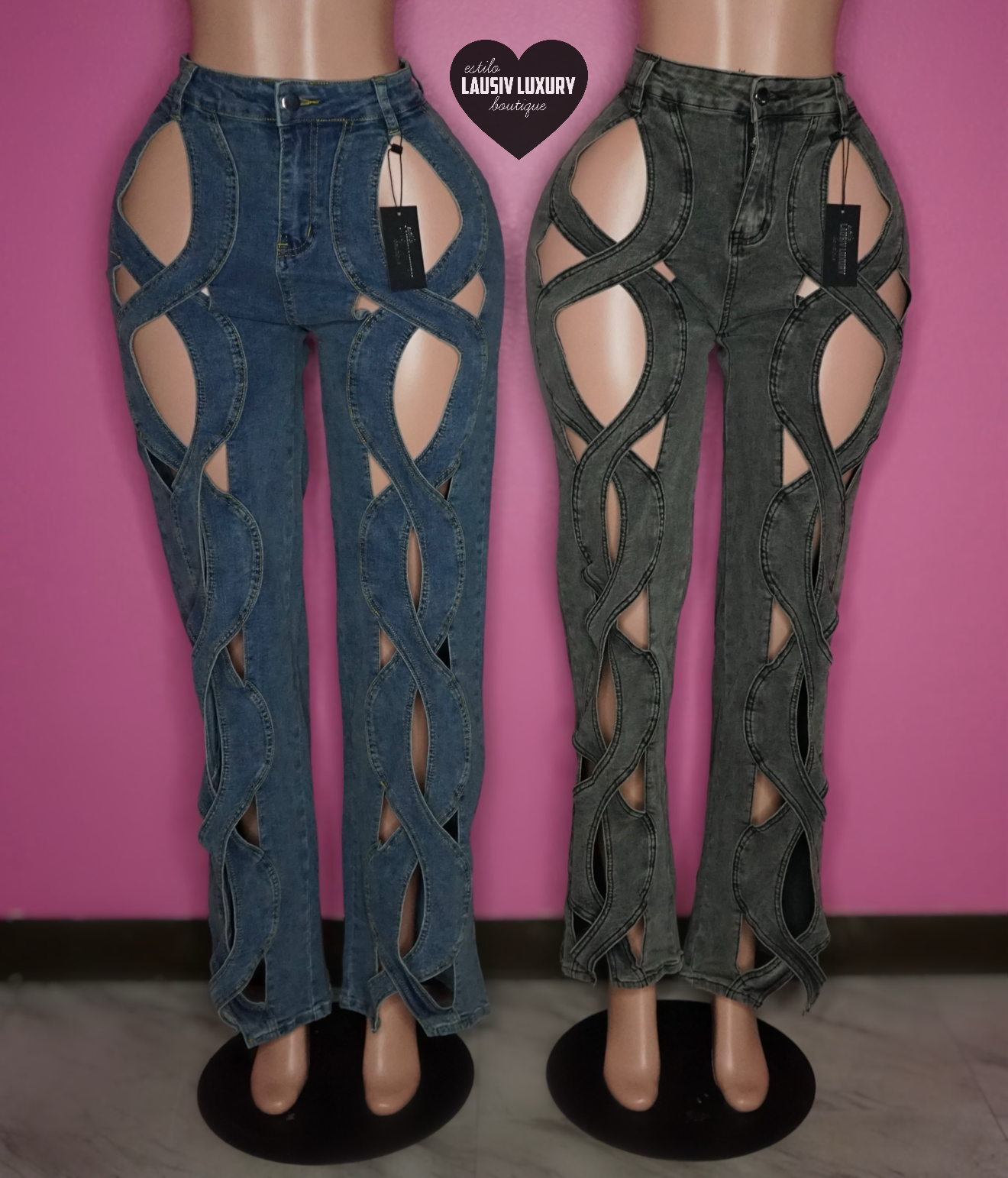 Cross cross cutout y2k high waisted super stretch jeans