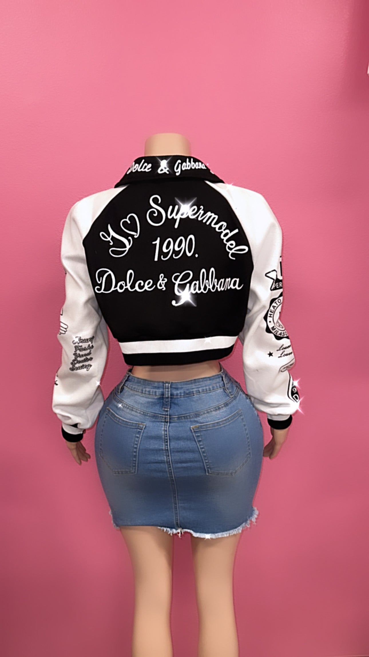 D&G cropped letterman jacket