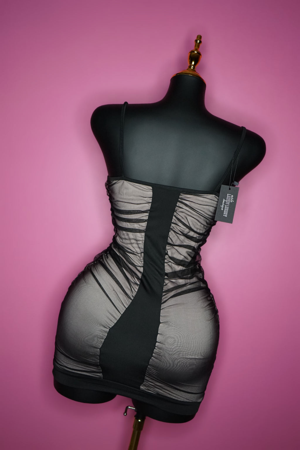 Black/nude scrunch dress