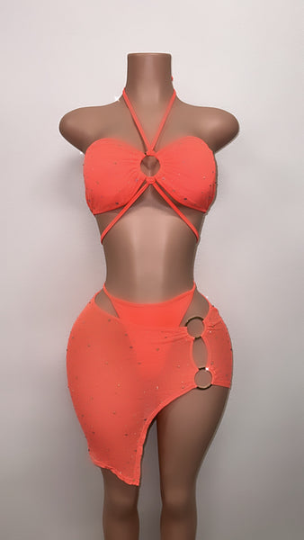 Peach 🍑 orange bikini/swim set 3pcs