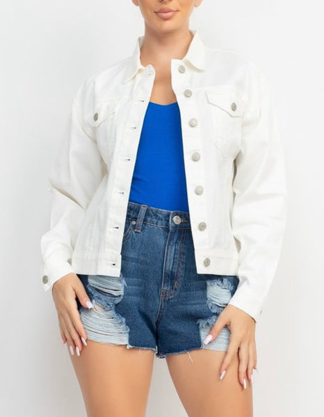 White denim jean jacket