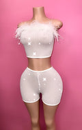 “Buchifresa” White bling fur set