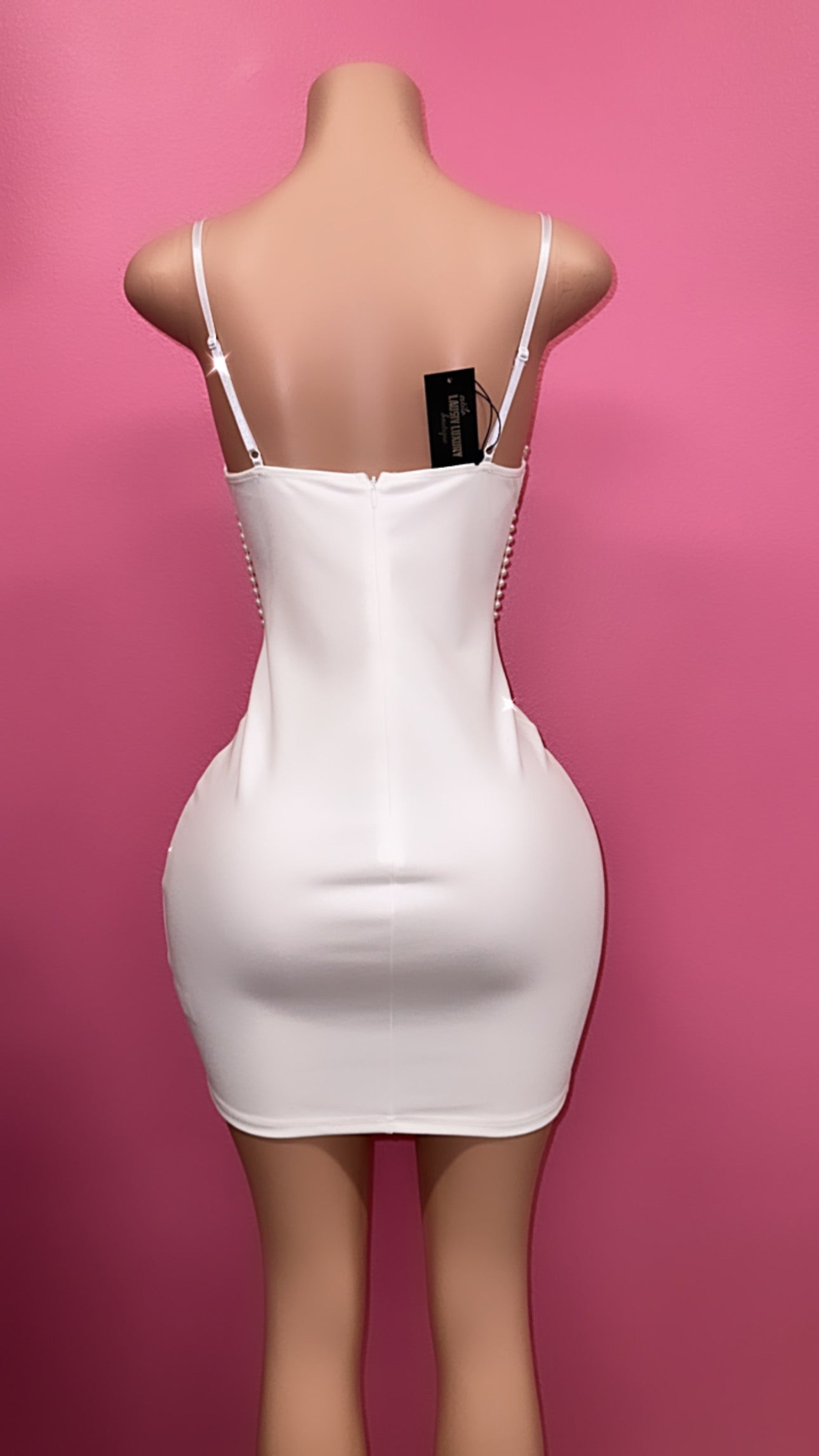 Alta gama white pearl & bling dress