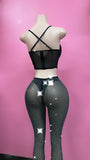 Black bling baddie 3 piece set