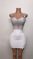 White bling top dress