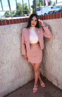 “Old money” Pink elegant tweed set with gold buttons🎀