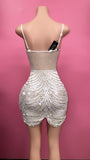 Gold, white, & silver tassel dress