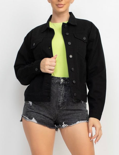 Black denim jean jacket