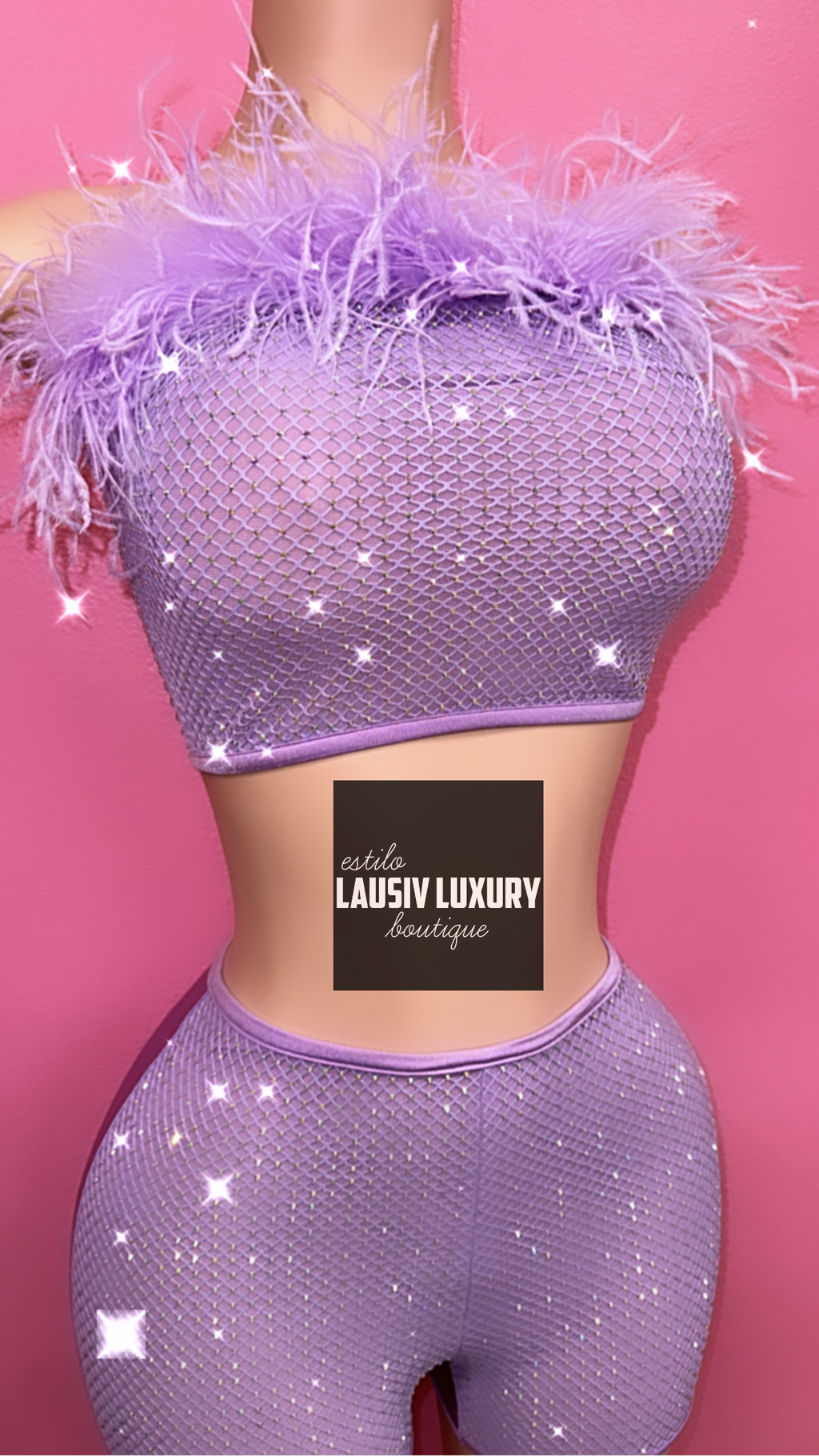 “Buchifresa” Lilac purple bling with the fur set