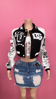 D&G cropped letterman jacket