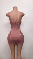 Rose pink dress with rhinestones