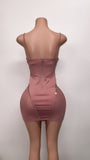Rose pink dress with rhinestones