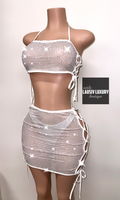 White bling crossed up set