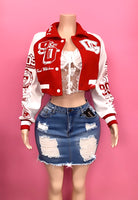 D&G cropped letterman jacket