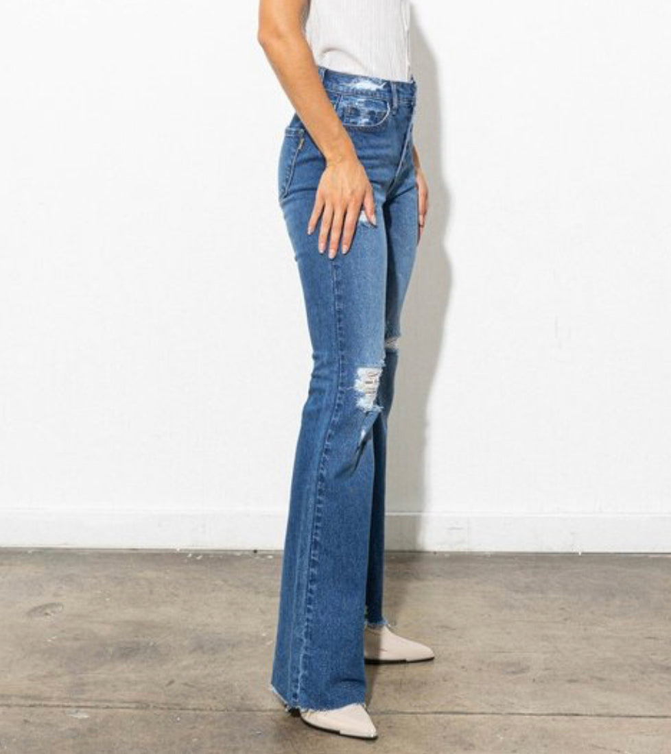 Hight button wide leg jeans