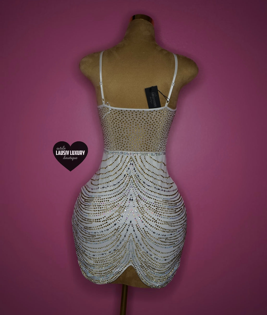 Gold, white, & silver tassel dress