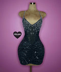 Black bling embezzled & sequin dress