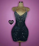 Black bling embezzled & sequin dress