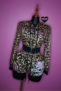 EH leopard 🐆 short + zip up hoodie set