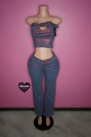 Denim X Red metallic set