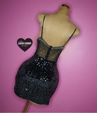 Black bling embezzled & sequin dress