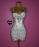 Gold, white, & silver tassel dress