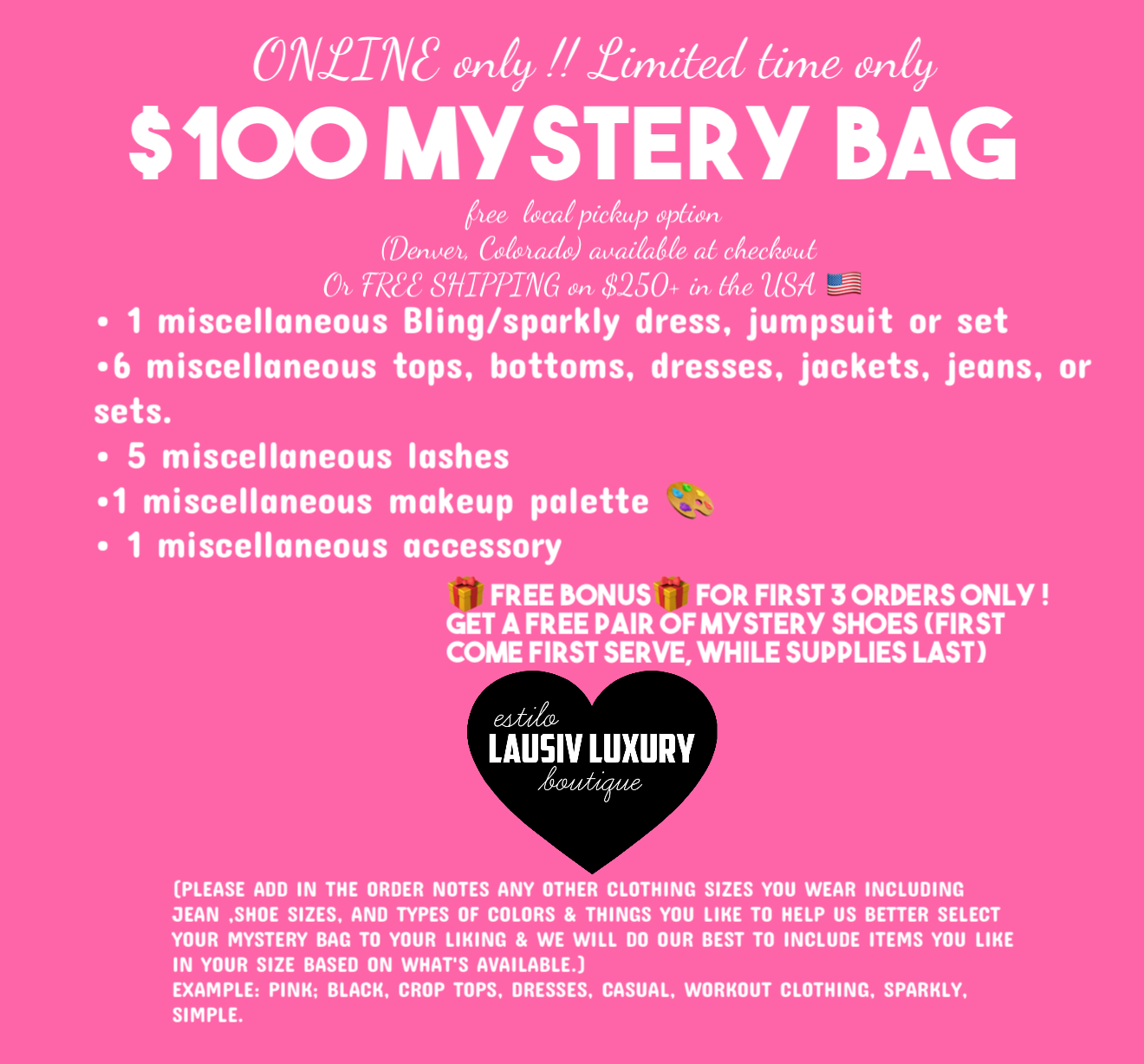 $100 mystery bag READ DESCRIPTION! NONREFUNDABLE !