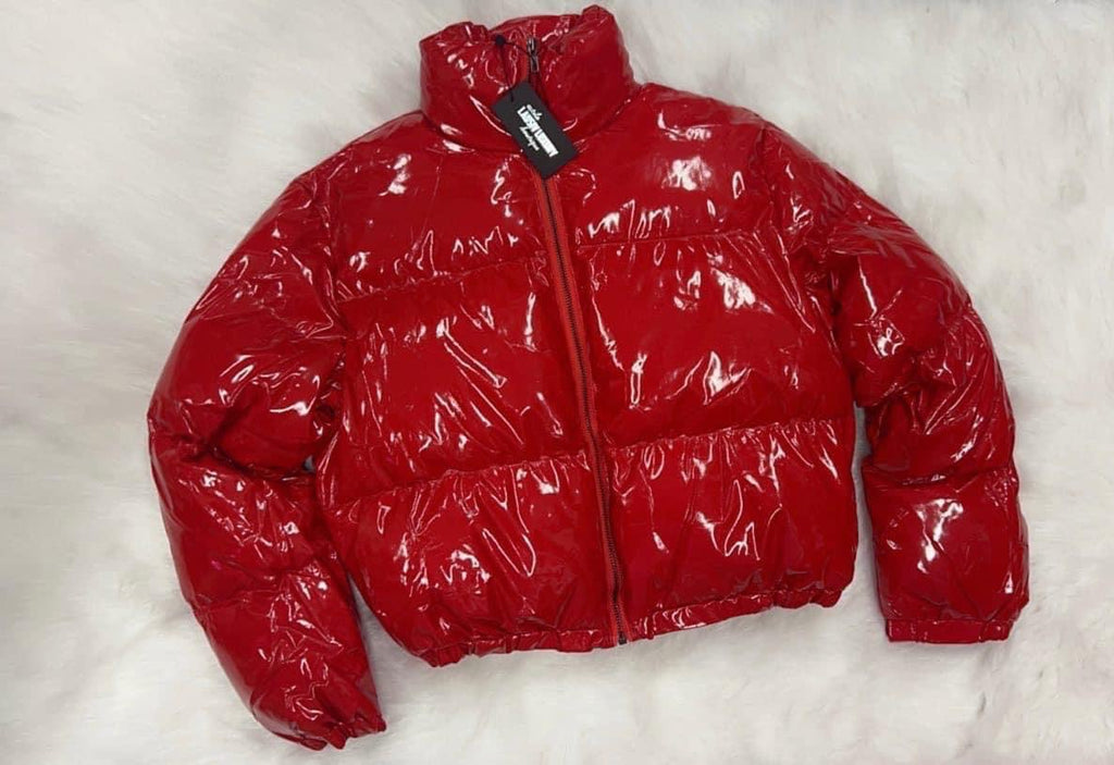 Cropped puffer coat