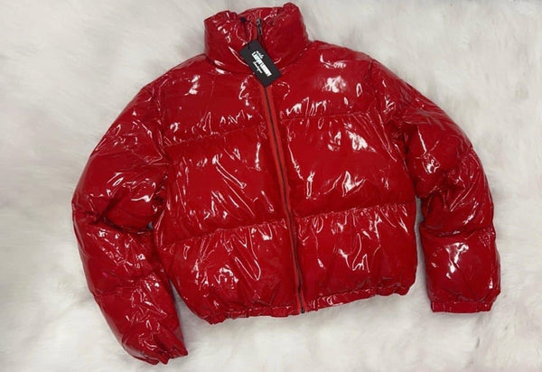Cropped puffer coat