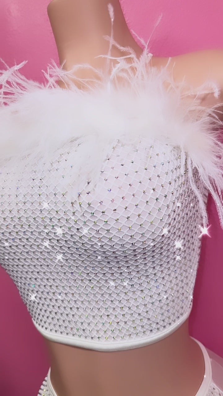 “Buchifresa” White bling fur set