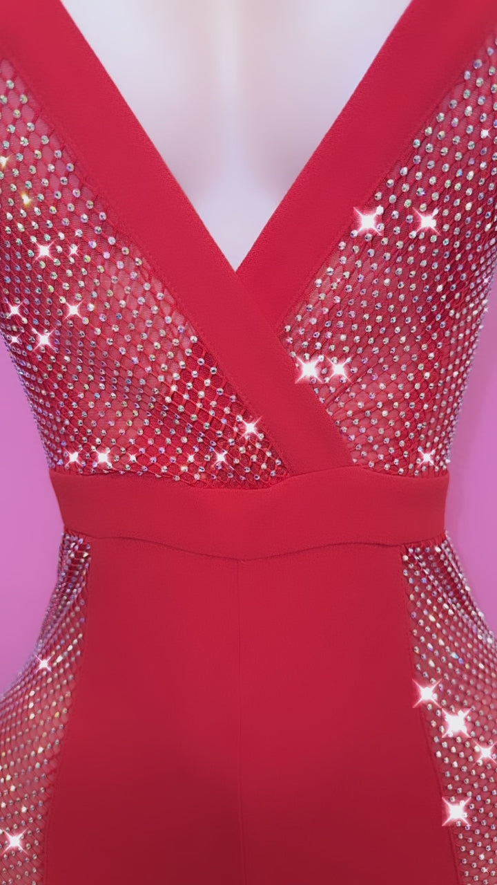 Red bling jumpsuit