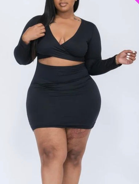 Black low cute cross dress plus size