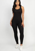 Black ribbed one  romper bodysuit
