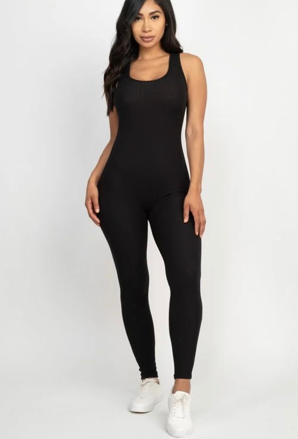 Black ribbed one  romper bodysuit