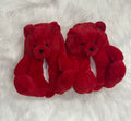 Red teddy bear slippers 🧸