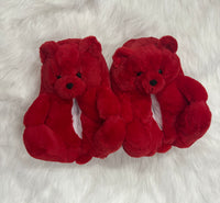 Red teddy bear slippers 🧸