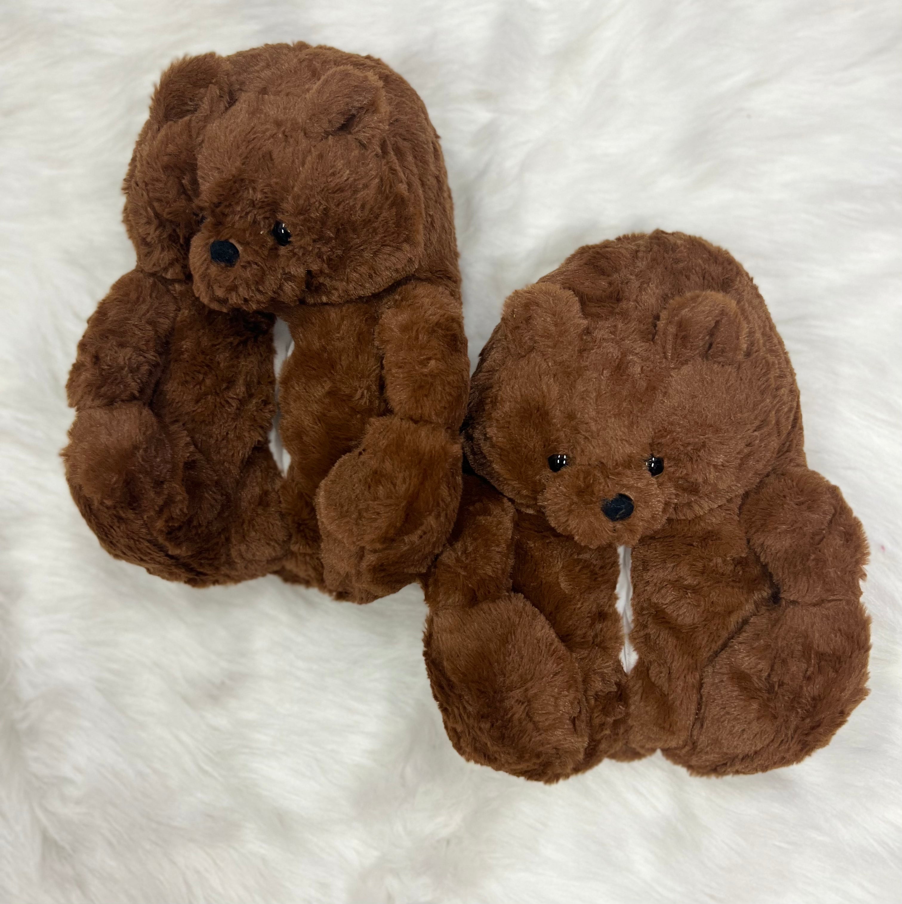 Brown teddy bear slippers 🧸