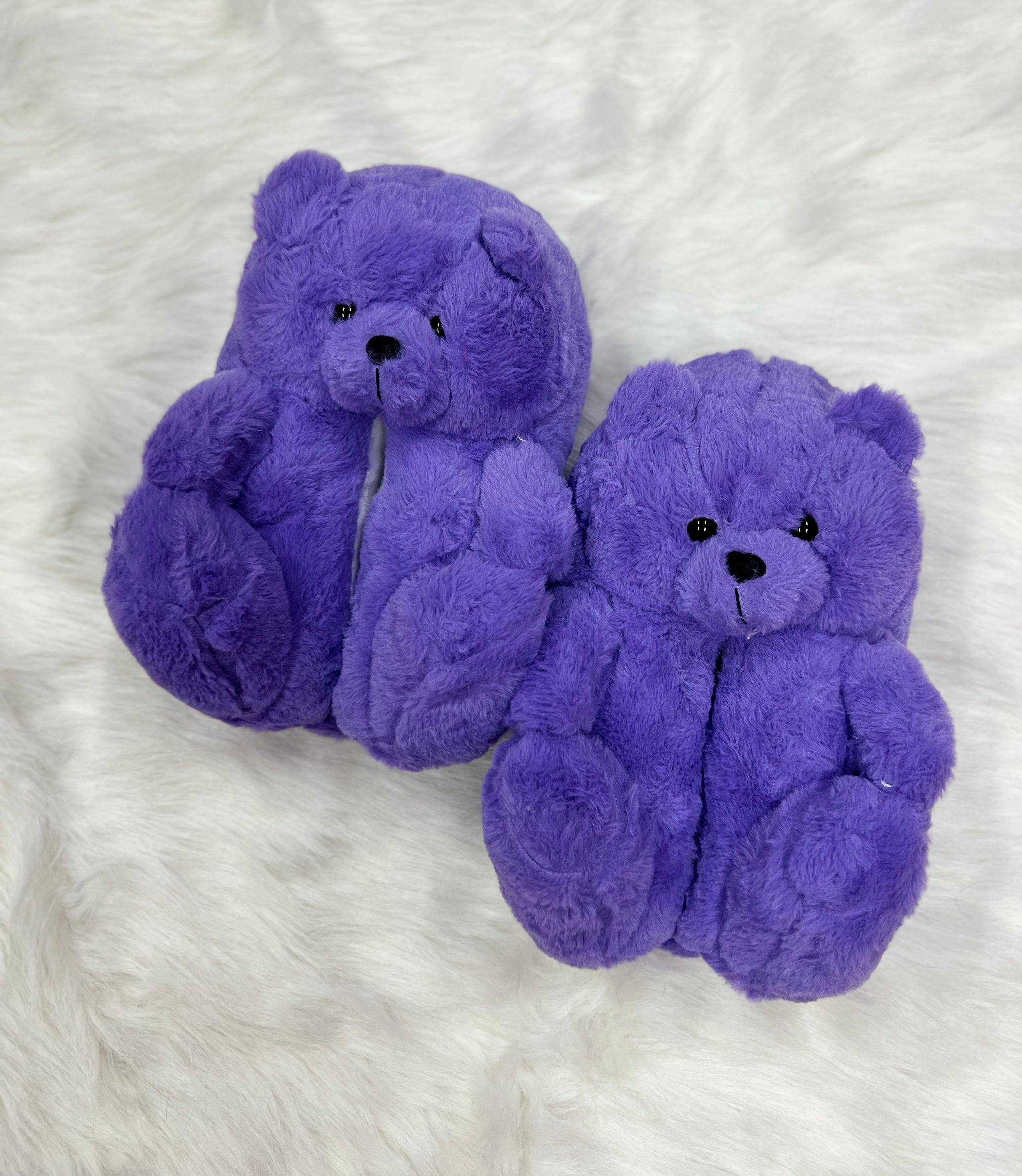 Purple teddy bear slippers 🧸